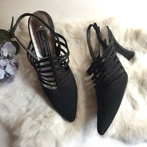 Stuart Weitzman Vintage Slingback Heels Black 9 M